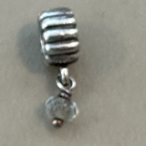Authentic PANDORA SILVER Birthstone MARCH AQUAMARINE DANGLE CHARM - EUC - Picture 2 of 13